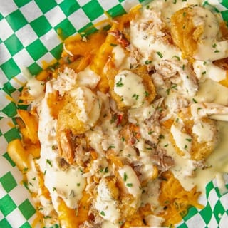 Garlic butter crab & shrimp fries